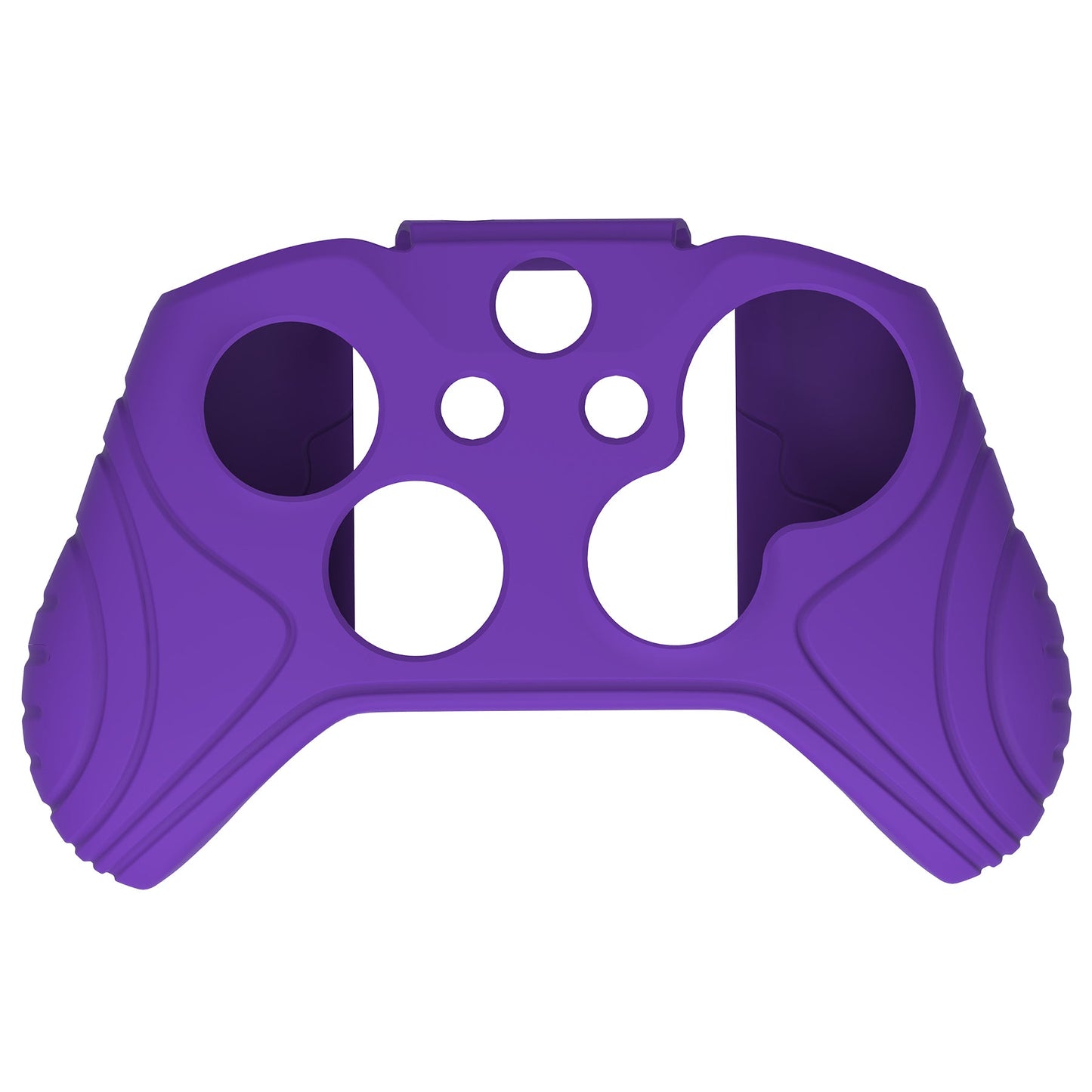 PlayVital Samurai Edition Purple Anti-Slip Controller Grip Silicone Skin for Xbox One X/S Controller, Ergonomic Soft Rubber Protective Case Cover for Xbox One S/X Controller with Black Thumb Stick Caps - XOQ038 playvital