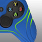 PlayVital Samurai Edition Blue Anti-Slip Controller Grip Silicone Skin for Xbox One X/S Controller, Ergonomic Soft Rubber Protective Case Cover for Xbox One S/X Controller with Black Thumb Stick Caps - XOQ039 playvital