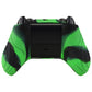 PlayVital Samurai Edition Green & Black Anti-Slip Controller Grip Silicone Skin for Xbox One X/S Controller, Ergonomic Soft Rubber Protective Case Cover for Xbox One S/X Controller with Black Thumb Stick Caps - XOQ044 playvital