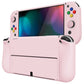 PlayVital ZealProtect Soft Protective Case for Switch OLED, Flexible Protector Joycon Grip Cover for Switch OLED with Thumb Grip Caps & ABXY Direction Button Caps - Cherry Blossoms Pink - XSOYM5002 playvital