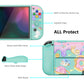 PlayVital ZealProtect Soft Protective Case for Switch OLED, Flexible Protector Joycon Grip Cover for Switch OLED with Thumb Grip Caps & ABXY Direction Button Caps - Donut Odyssey - XSOYV6013 playvital
