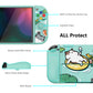 PlayVital ZealProtect Soft Protective Case for Switch OLED, Flexible Protector Joycon Grip Cover for Switch OLED with Thumb Grip Caps & ABXY Direction Button Caps - Pool Party Kitten - XSOYV6014 playvital