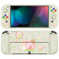 PlayVital ZealProtect Soft Protective Case for Switch OLED, Flexible Protector Joycon Grip Cover for Switch OLED with Thumb Grip Caps & ABXY Direction Button Caps -Summer Peaches - XSOYV6015 playvital