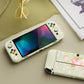PlayVital ZealProtect Soft Protective Case for Switch OLED, Flexible Protector Joycon Grip Cover for Switch OLED with Thumb Grip Caps & ABXY Direction Button Caps -Summer Peaches - XSOYV6015 playvital