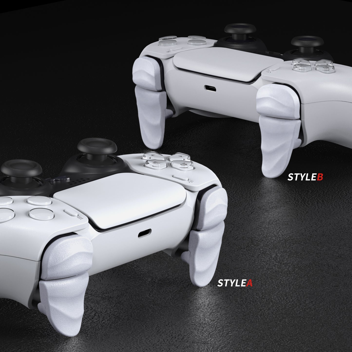 PlayVital Dune 2 Pairs Trigger Stop Shoulder Buttons Extension Kit for ps5 Controller, Stopper Bumper Trigger Extenders Game Improvement Adjusters for ps5 Controller - White - YCPFM002 PlayVital