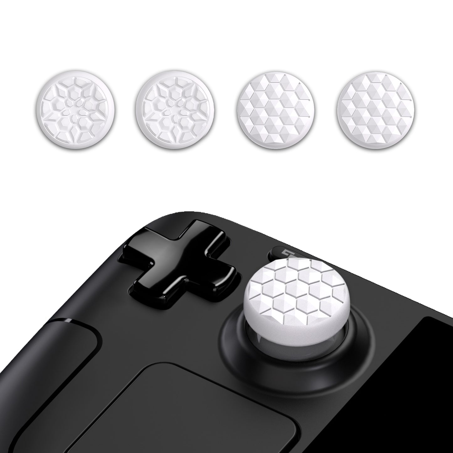 PlayVital Thumb Grip Caps for Steam Deck, Silicone Thumbsticks Grips Joystick Caps for Steam Deck - Diamond Grain & Crack Bomb Design - YFSDM0015 PlayVital