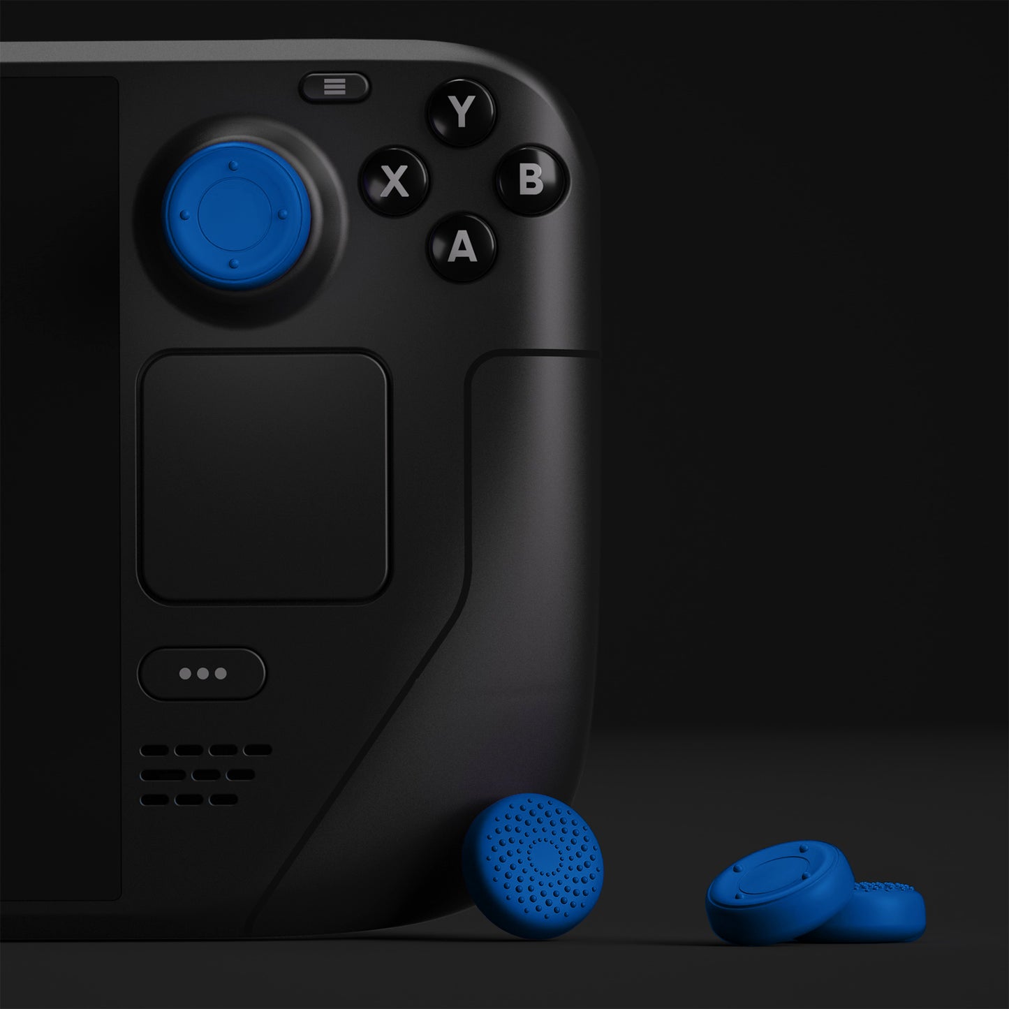 PlayVital Blue Thumb Grip Caps for Steam Deck, Silicone Thumbsticks Grips Joystick Caps for Steam Deck - Raised Dots & Studded Design - YFSDM020 PlayVital