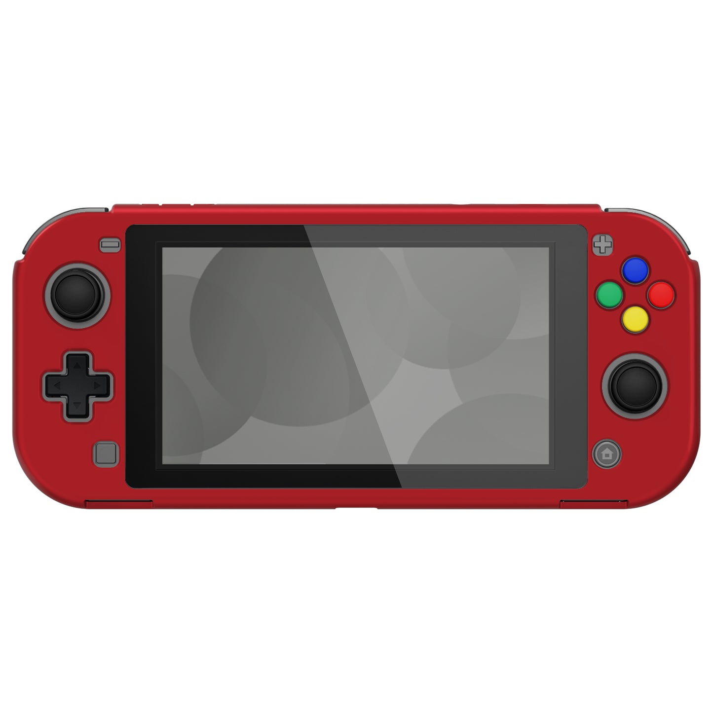 PlayVital Customized Protective Grip Case for Nintendo Switch Lite, Scarlet Red Hard Cover Protector for Nintendo Switch Lite - 1 x Black Border Tempered Glass Screen Protector Included - YYNLP003 PlayVital
