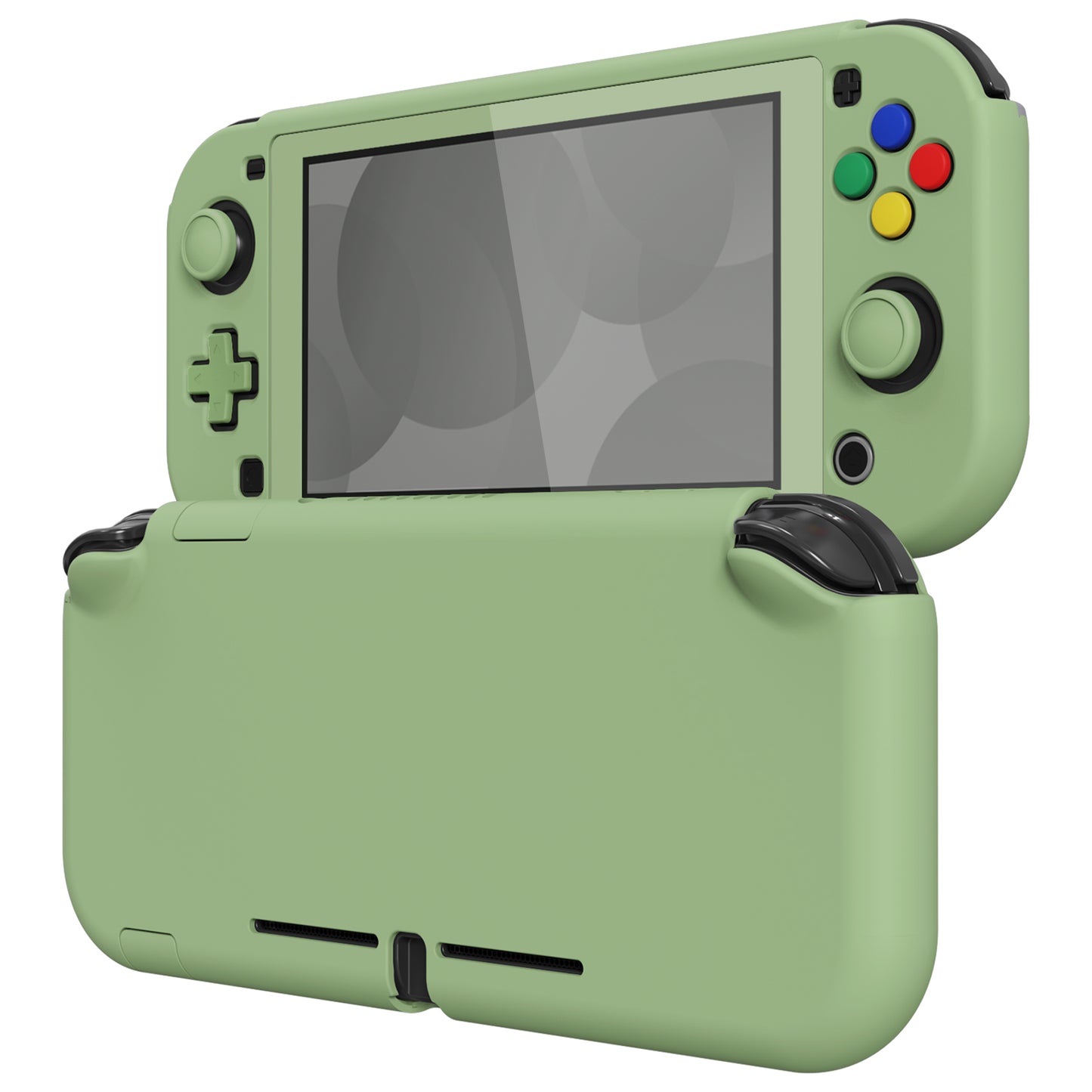 PlayVital Matcha Green Protective Case for NS Switch Lite, Hard Cover Protector for NS Switch Lite - 1 x Black Border Tempered Glass Screen Protector Included - YYNLP004 PlayVital