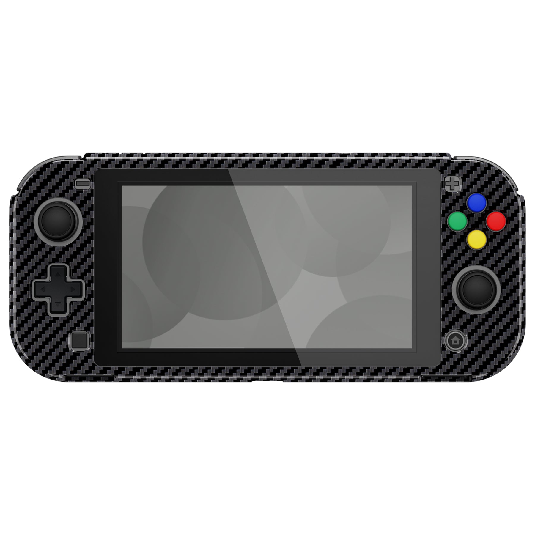 PlayVital Graphite Carbon Fiber Protective Grip Case for Nintendo Switch Lite, Hard Cover Protector for Nintendo Switch Lite - Screen Protector & Thumb Grips & Buttons Stickers Included - YYNLS001 PlayVital