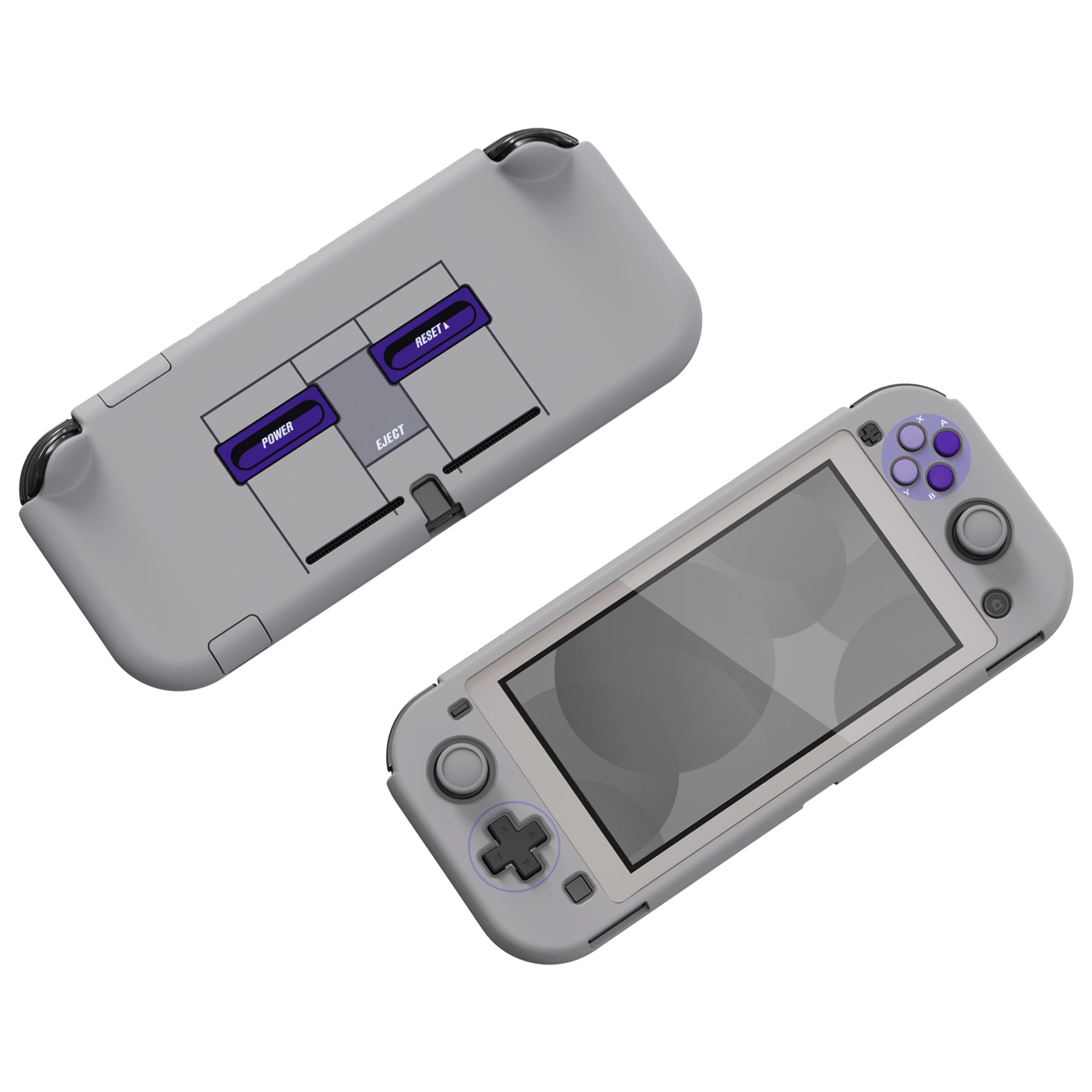 PlayVital Classics SNES Style Protective Grip Case for NS Switch Lite, Hard Cover for Nintendo Switch Lite - Screen Protector & Thumb Grips & Buttons Caps Stickers Included - YYNLY003 playvital
